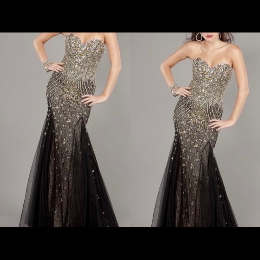 Jovani Couture Mermaid Gown (Black/Gold)
